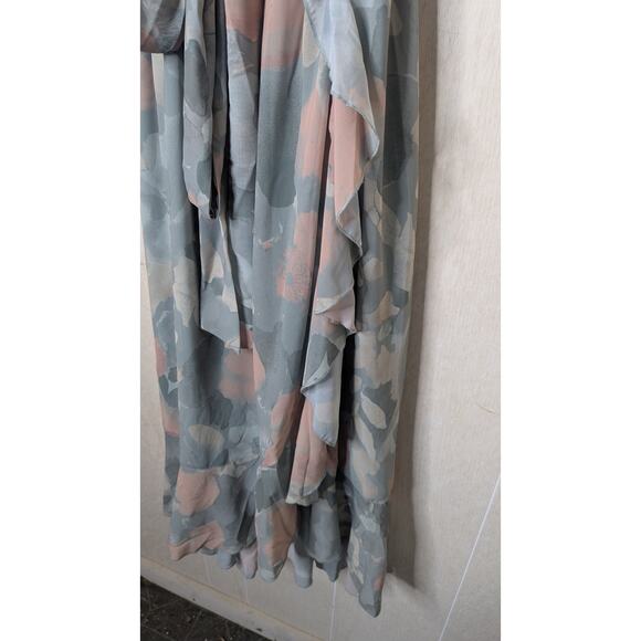 Preowned Show Me Your MuMu Jess floral ruffle midi wrap dress wedding  size 2X - Picture 5 of 9